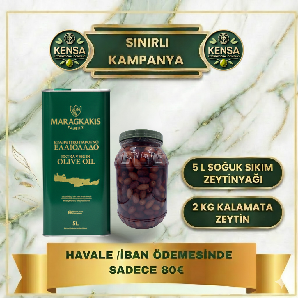 Sınırlı Kampanya Paketi - 5 L Zeytinyağı + 2 KG Kalamata Zeytin