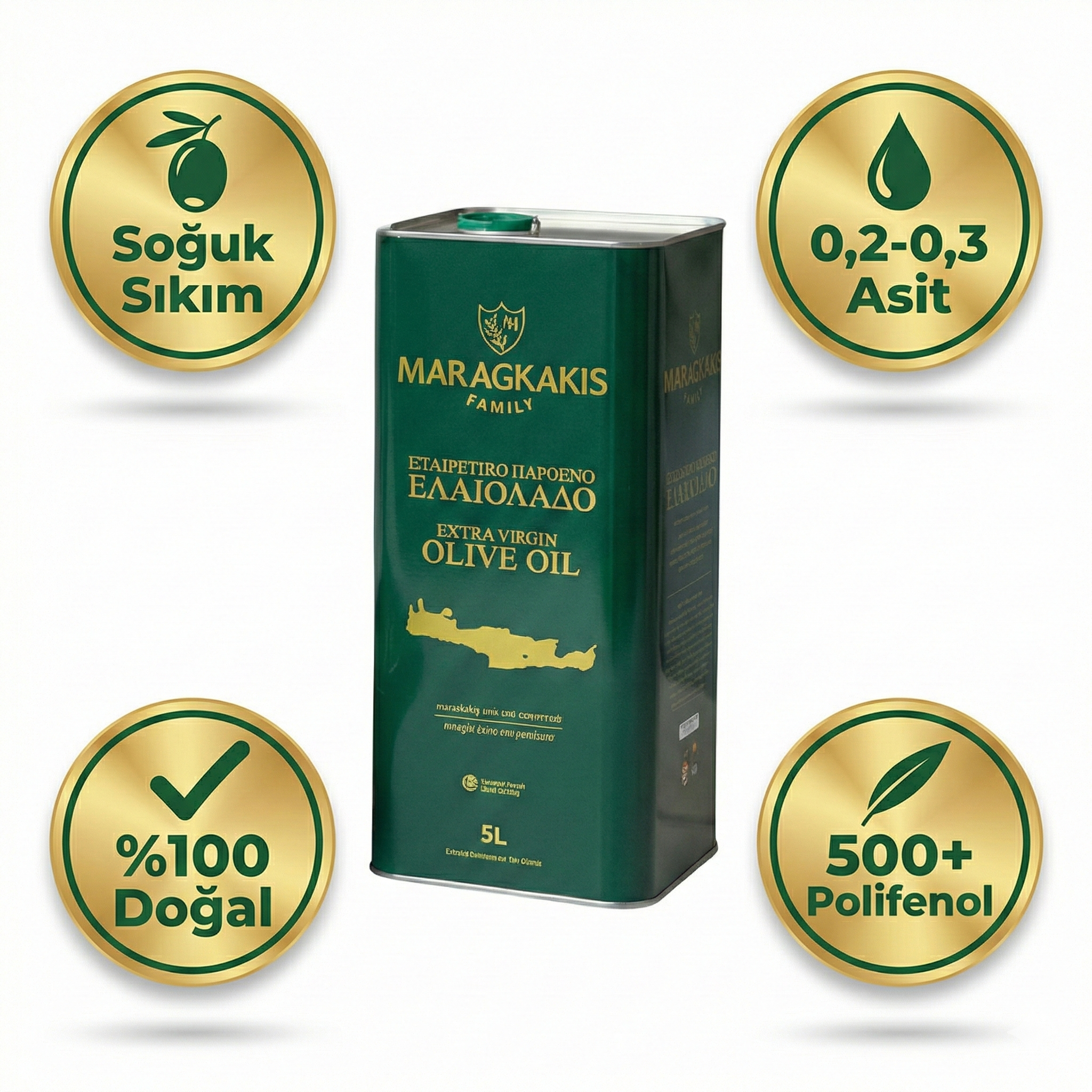 KENSA  5L Extra Virgin Zeytinyağı - Soğuk Sıkım